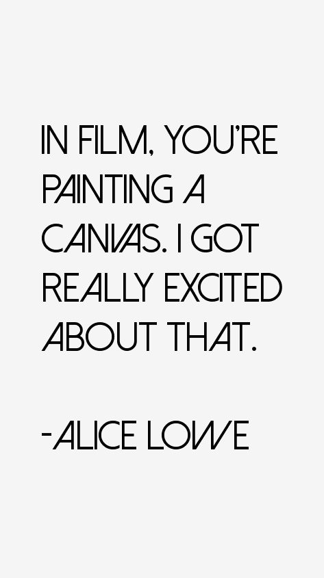 Alice Lowe Quotes
