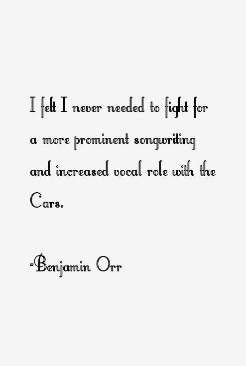 Benjamin Orr Quotes