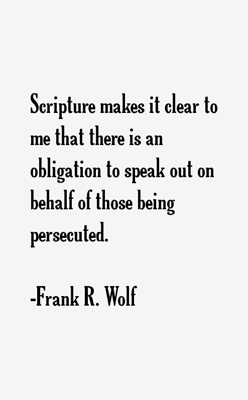 Frank R. Wolf Quotes