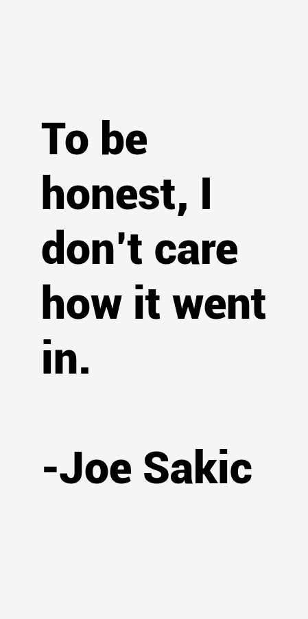 Joe Sakic Quotes