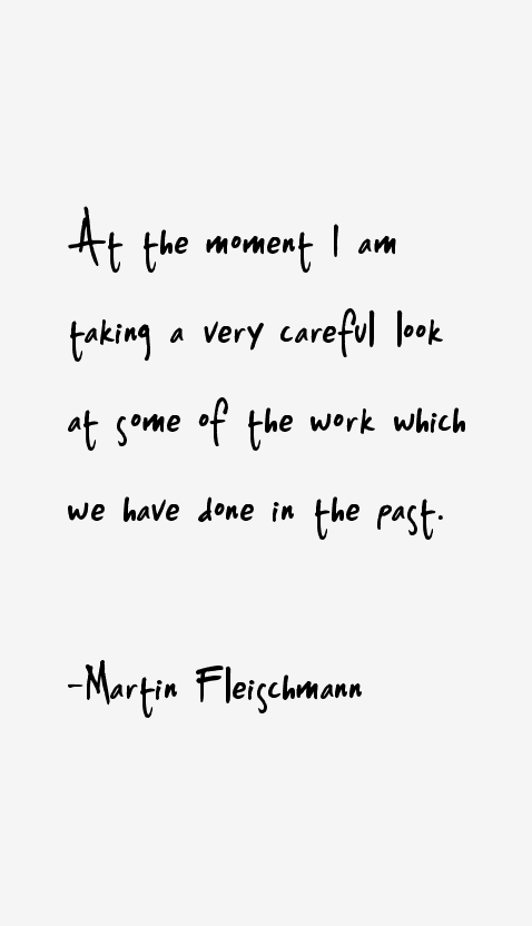 Martin Fleischmann Quotes