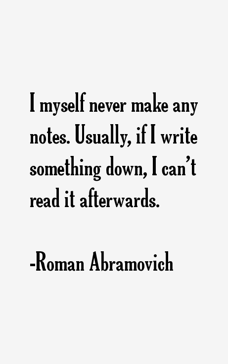 Roman Abramovich Quotes