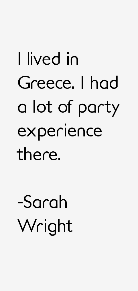 Sarah Wright Quotes