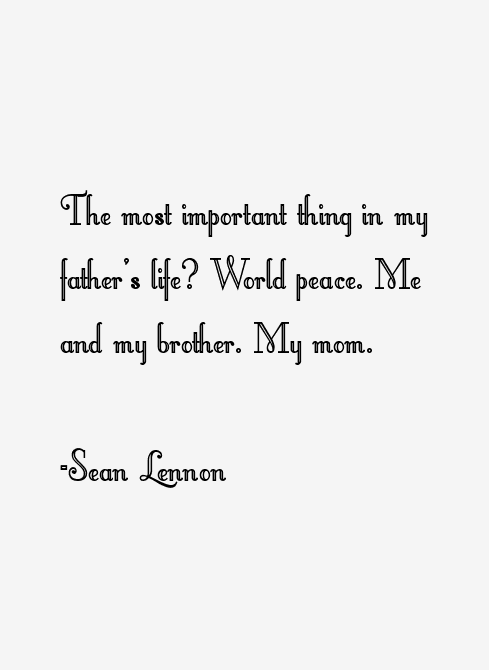 Sean Lennon Quotes