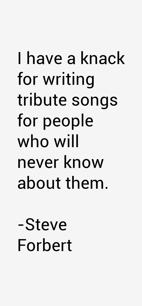 Steve Forbert Quotes
