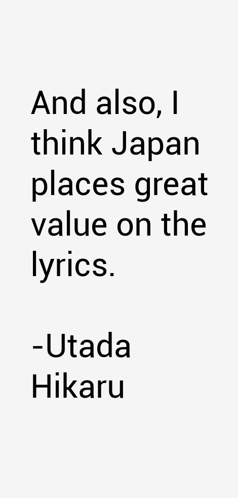 Utada Hikaru Quotes