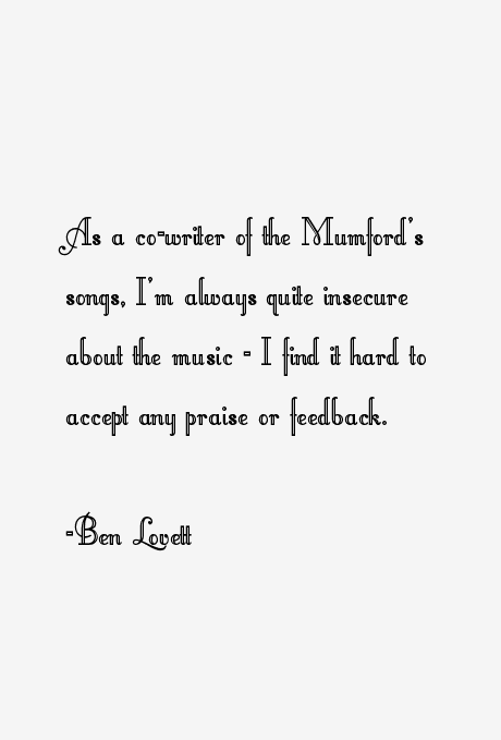 Ben Lovett Quotes