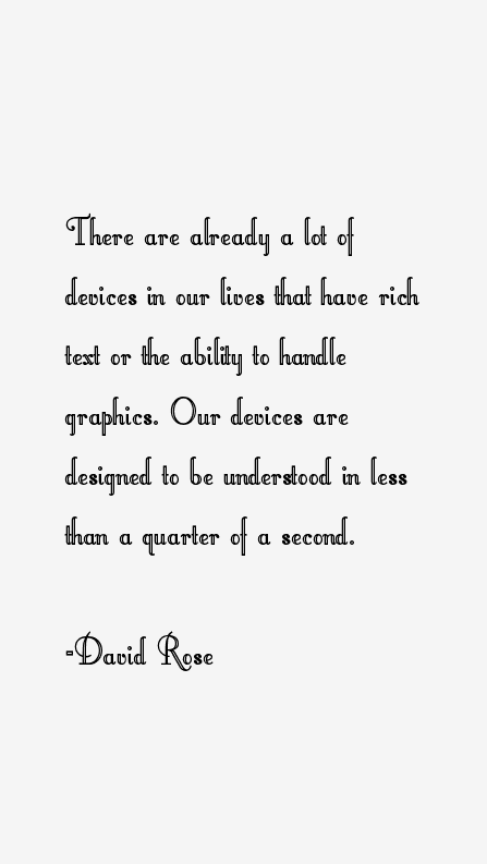 David Rose Quotes