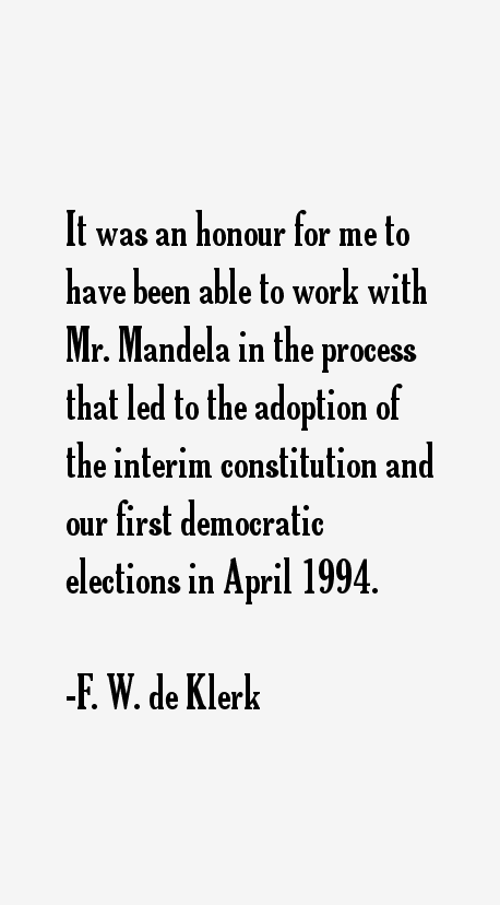 F. W. de Klerk Quotes