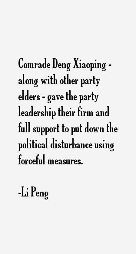 Li Peng Quotes