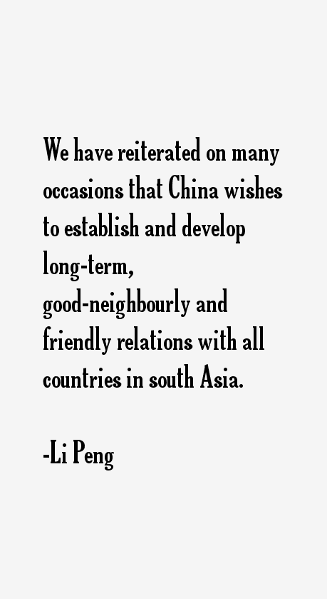 Li Peng Quotes