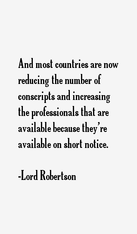 Lord Robertson Quotes