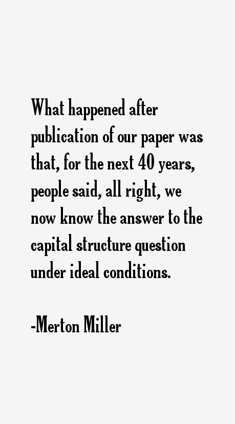 Merton Miller Quotes