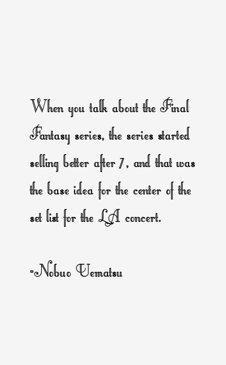 Nobuo Uematsu Quotes