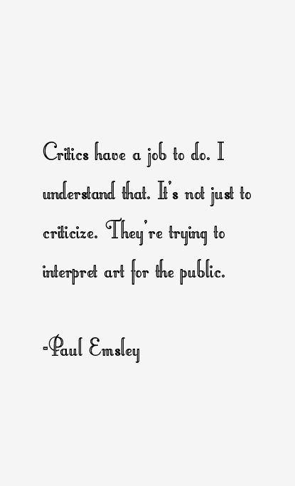 Paul Emsley Quotes