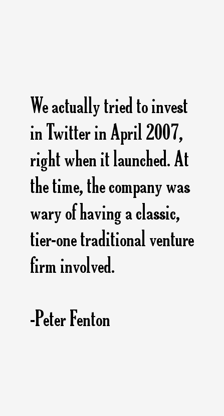Peter Fenton Quotes