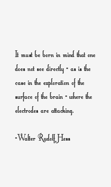 Walter Rudolf Hess Quotes